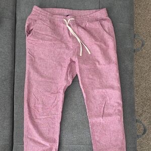Lands' End Pink Linen Joggers